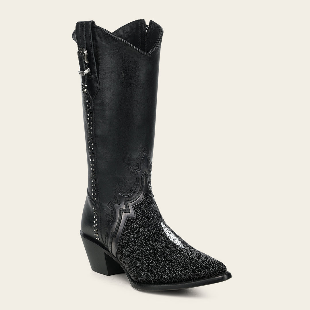 Bota Vaquera en piel genuina de mantarraya para dama