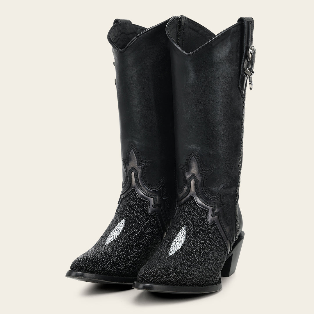 Bota Vaquera en piel genuina de mantarraya para dama