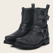 Botín biker en piel genuina de cuello de toro para caballero Botas y Botines 