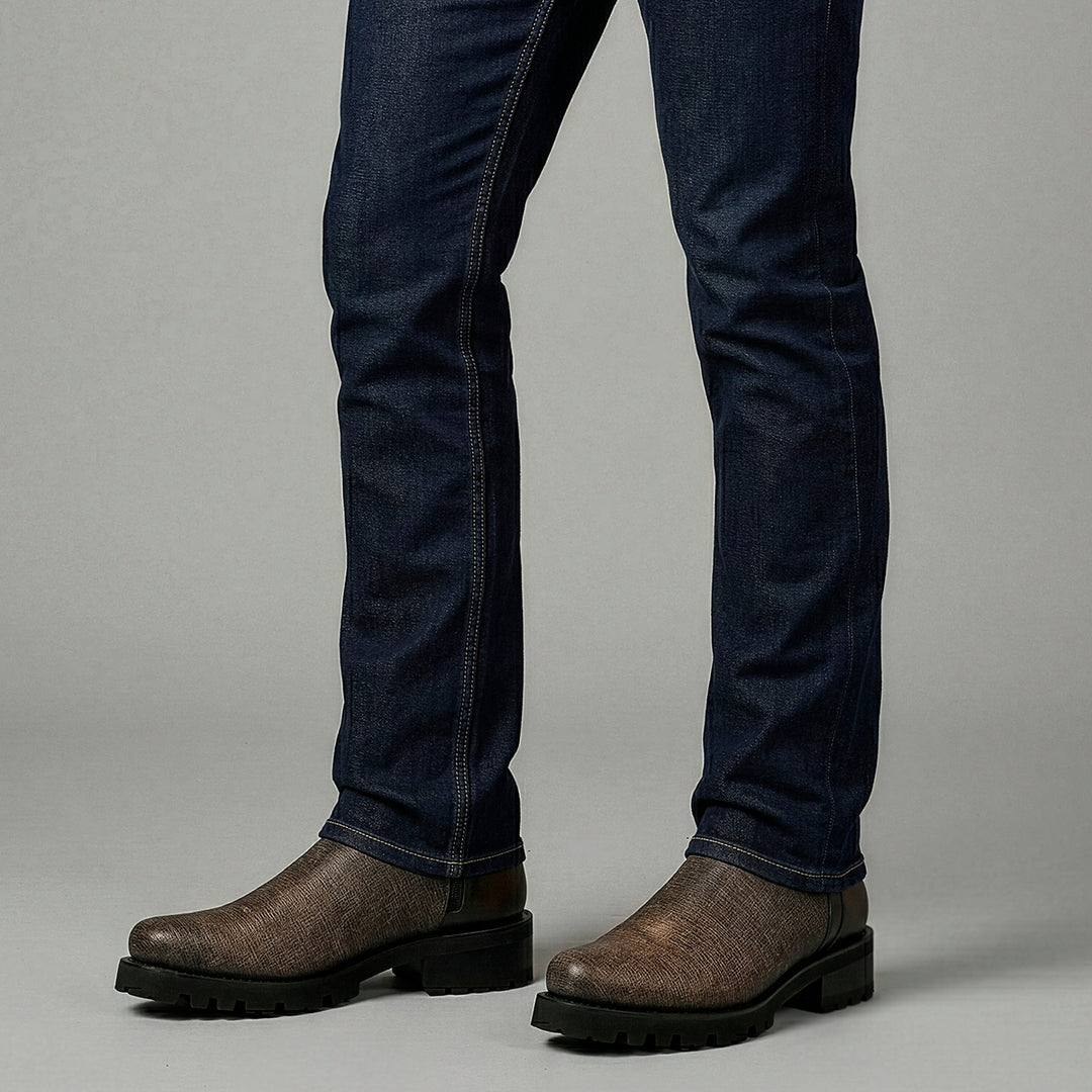 Bota urbana en piel genuina para caballero
