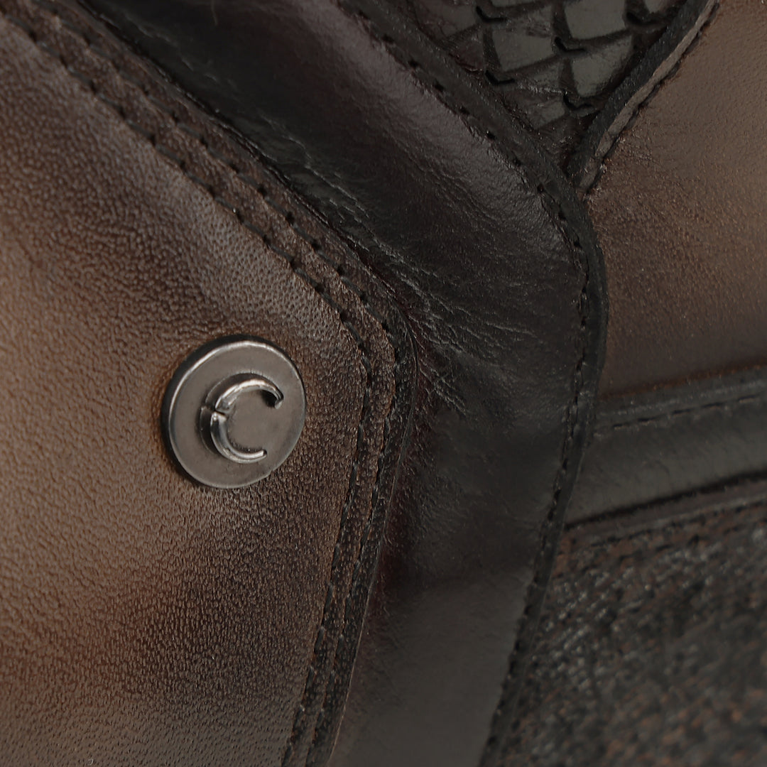 Bota urbana en piel genuina para caballero