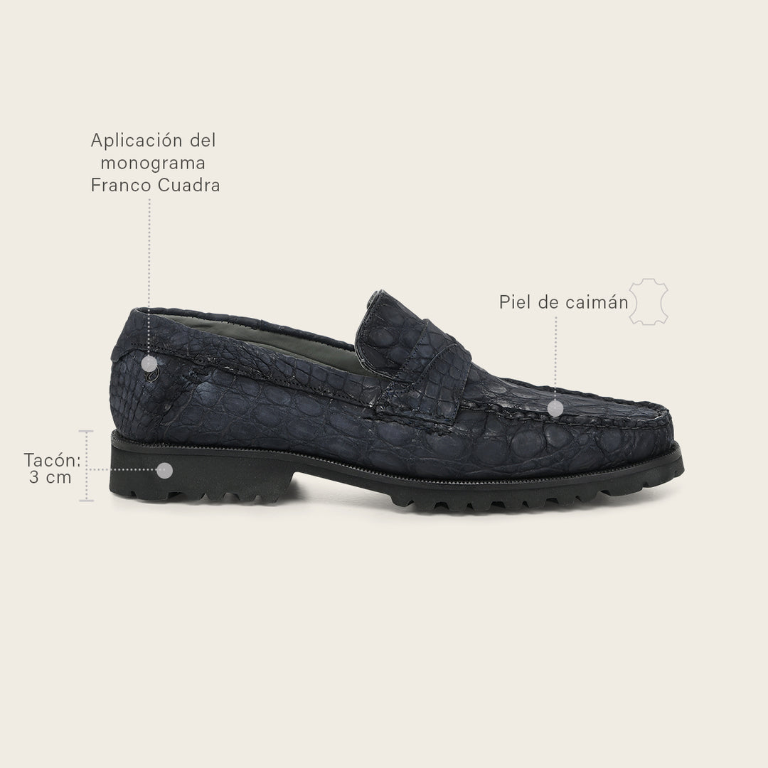Loafer en piel de caimán para caballero