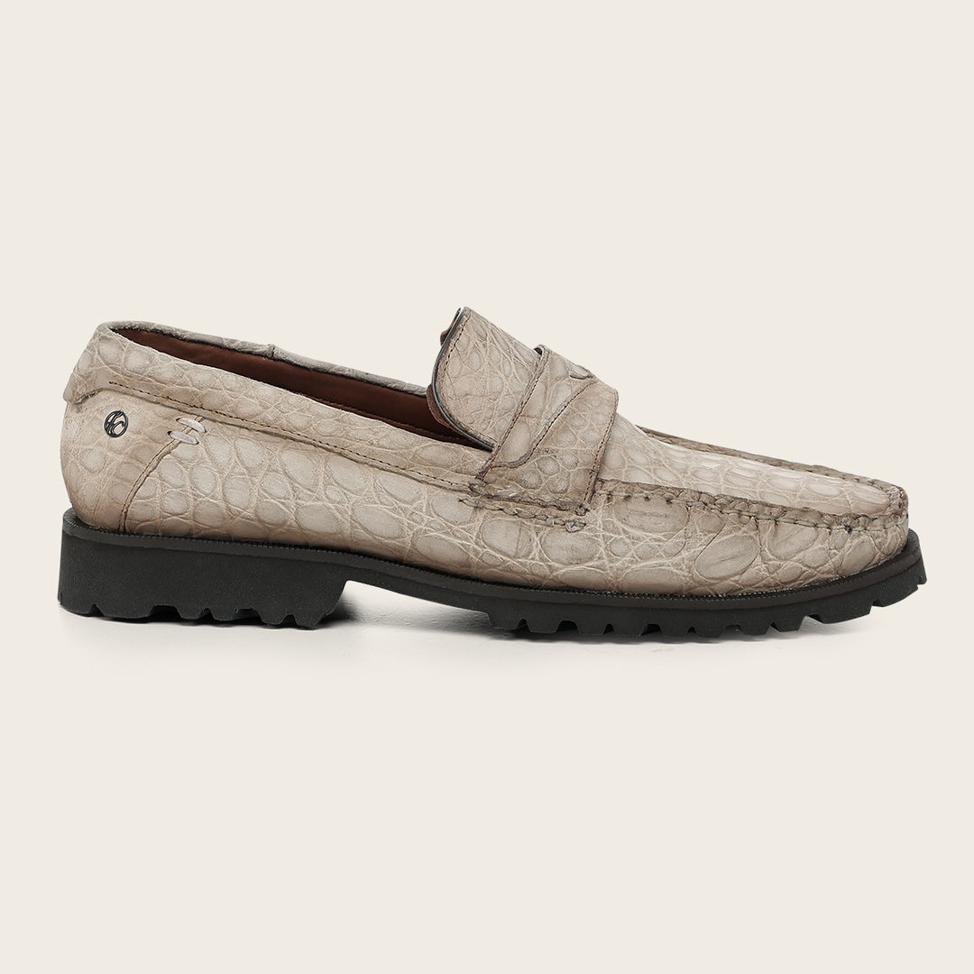 Loafer en piel de caimán para caballero