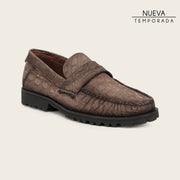 Loafer en piel de caimán para caballero