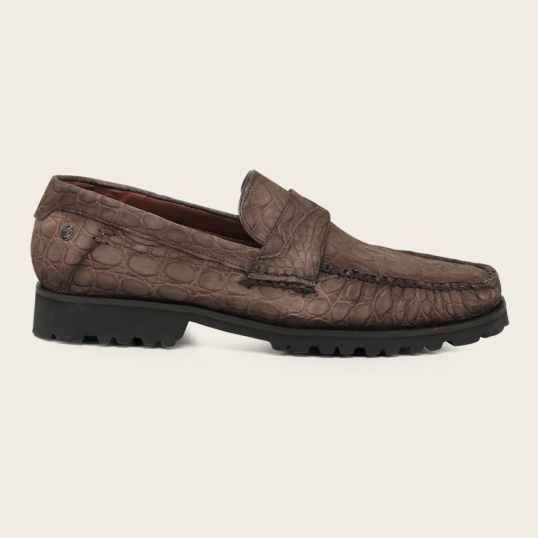 Loafer en piel de caimán para caballero