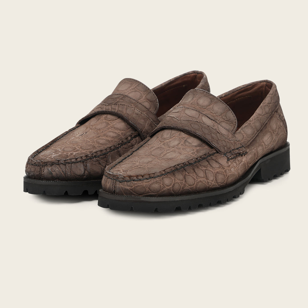 Loafer en piel de caimán para caballero