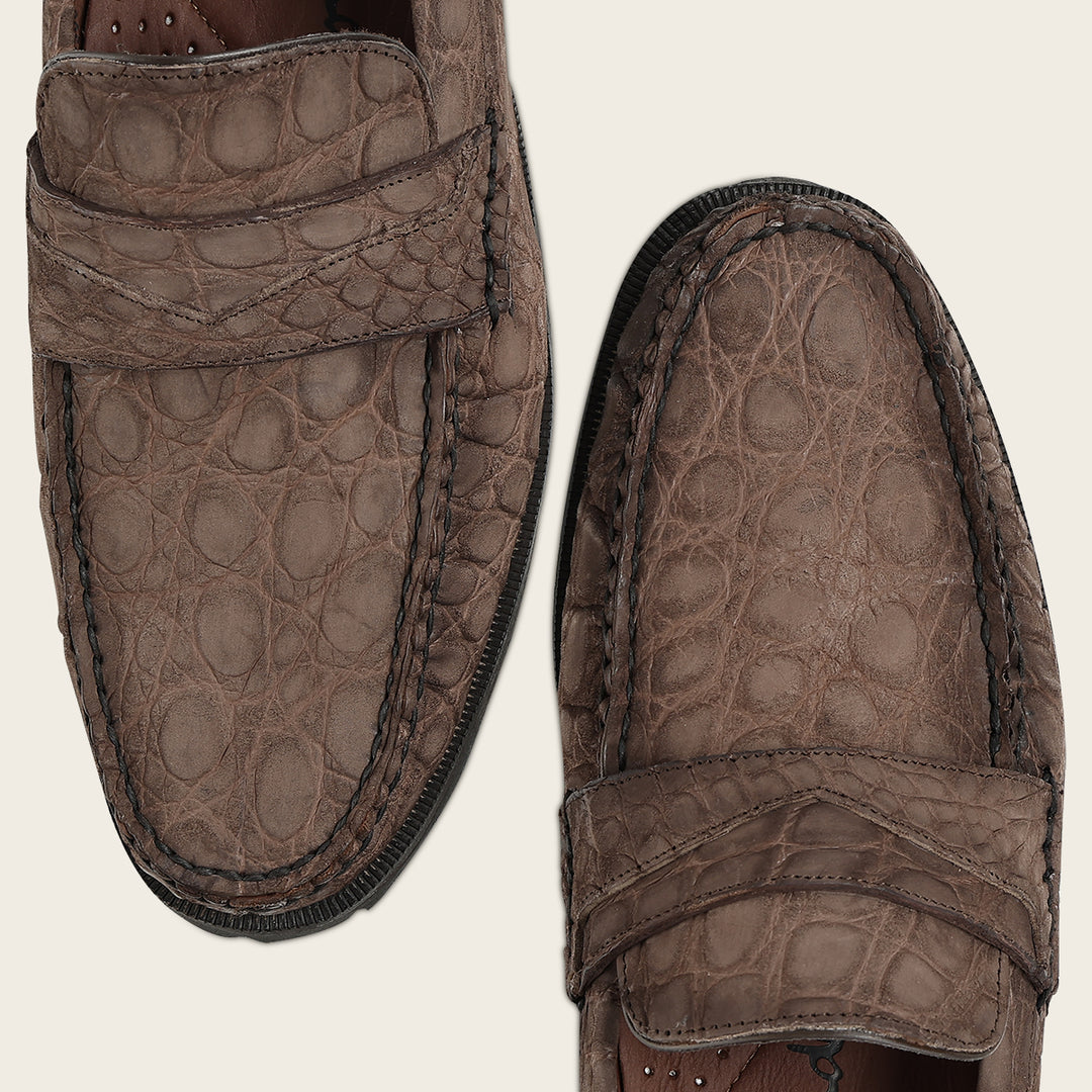 Loafer en piel de caimán para caballero
