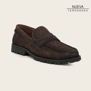 Loafer en piel de caimán para caballero