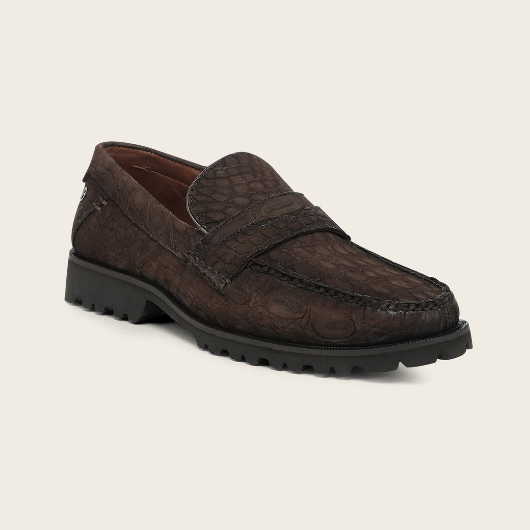 Loafer en piel de caimán para caballero