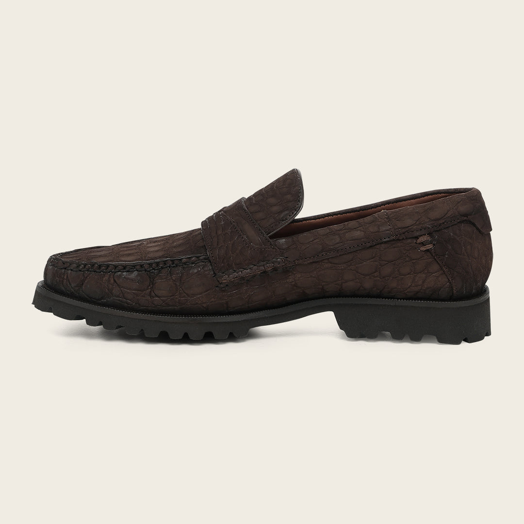 Loafer en piel de caimán para caballero