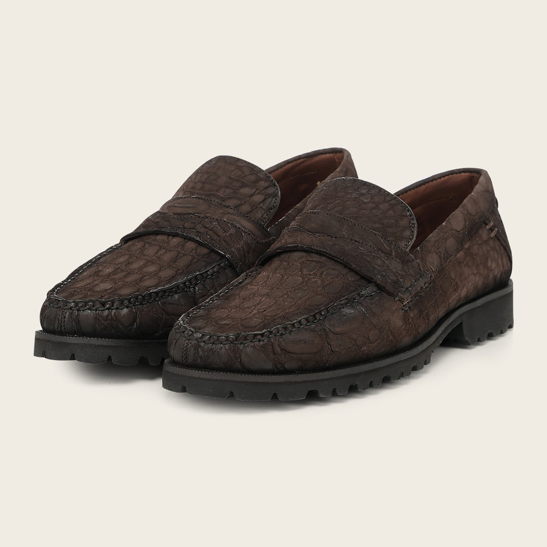 Loafer en piel de caimán para caballero