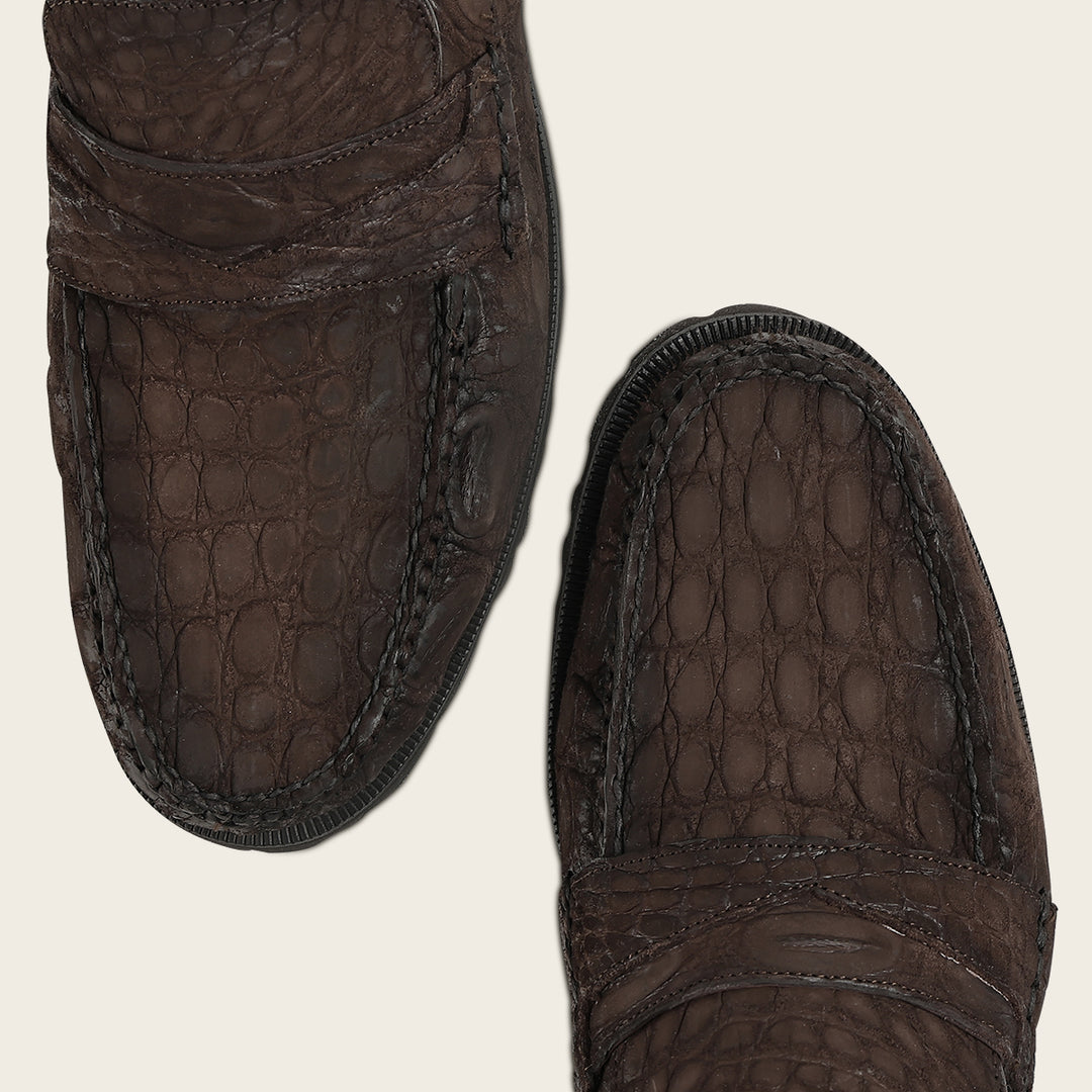 Loafer en piel de caimán para caballero