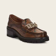 Mocasín en Piel Genuina de Pitón Zapatos 