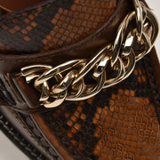 Mocasín en Piel Genuina de Pitón Zapatos 