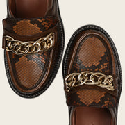 Mocasín en Piel Genuina de Pitón Zapatos 