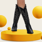 Bota tradicional en piel genuina de pitón para dama Botas y Botines 