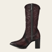 Bota casual en piel genuina de pitón para dama Botas y Botines 