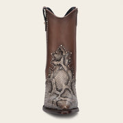 Botín casual en piel genuina de pitón para dama Botas y Botines 