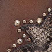 Botín casual en piel genuina de pitón para dama Botas y Botines 