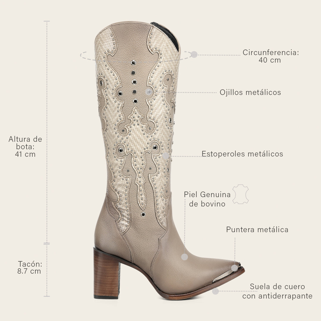 Bota tradicional en piel genuina para dama