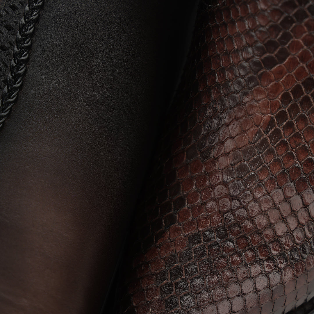 Bota en piel genuina de pitón para dama