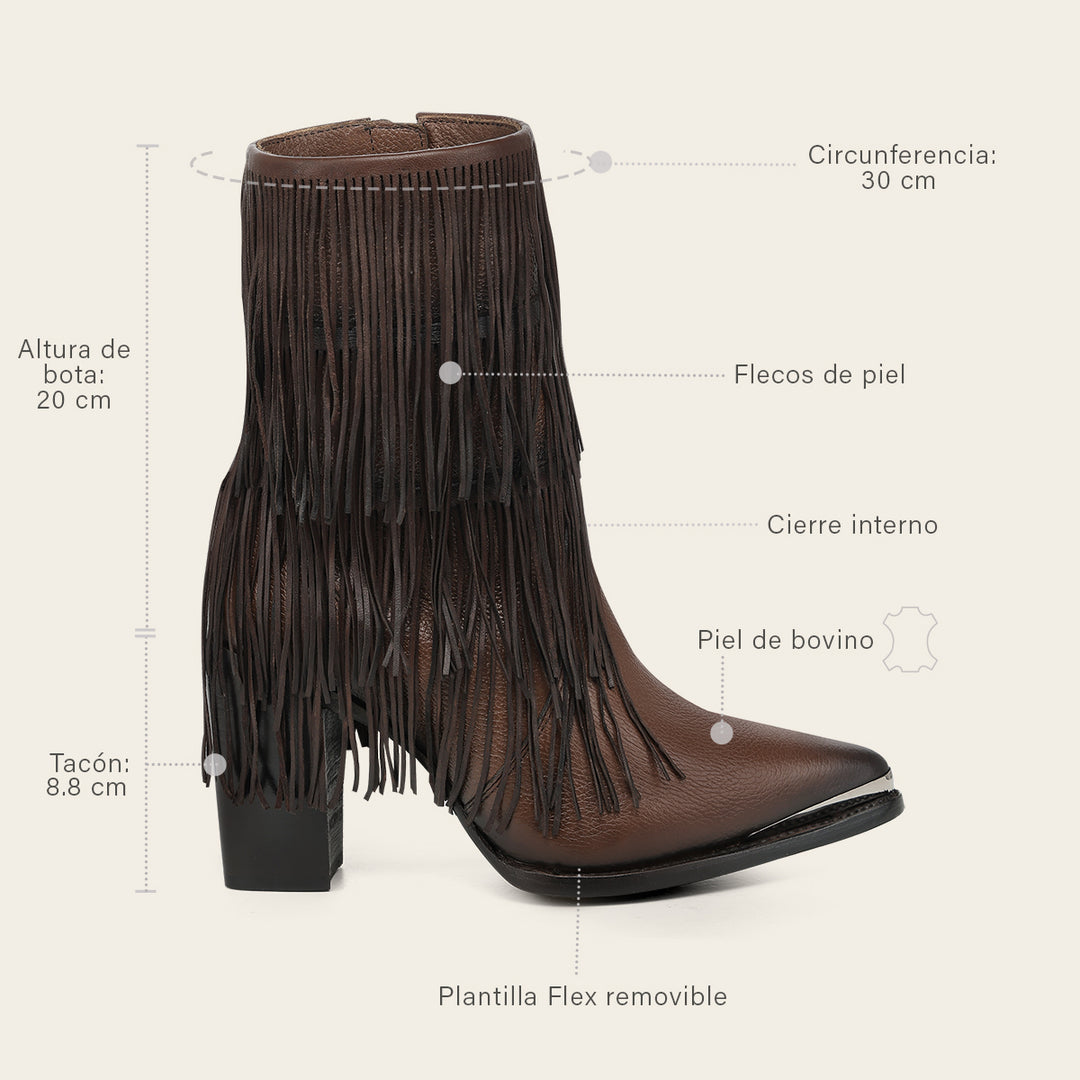 Botín casual para dama en piel genuina de bovino