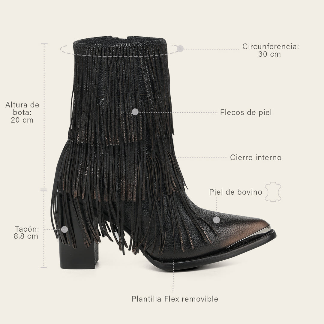 Botín casual para dama en piel genuina de bovino