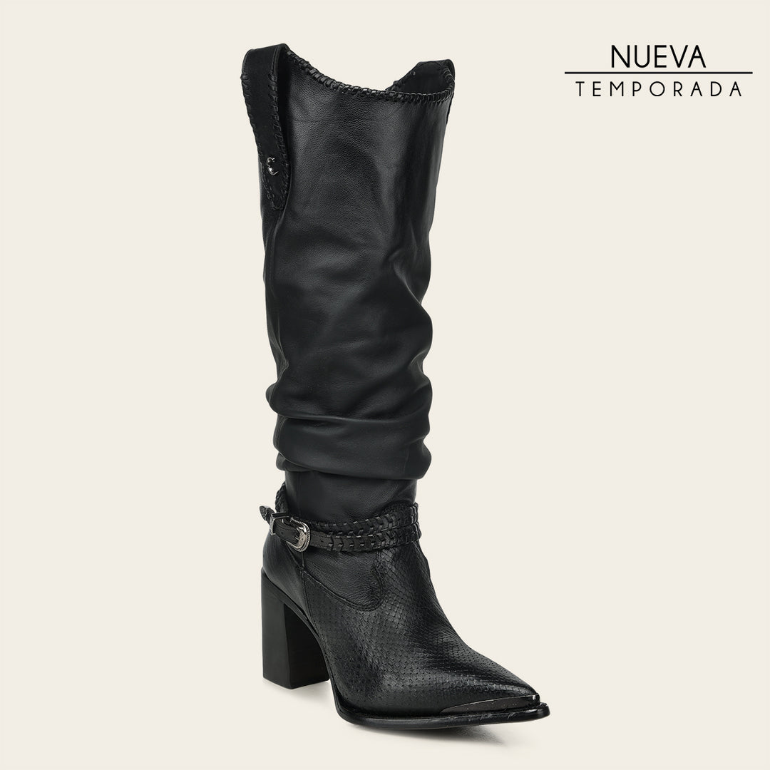 Bota Vaquera en piel genuina de pitón para dama