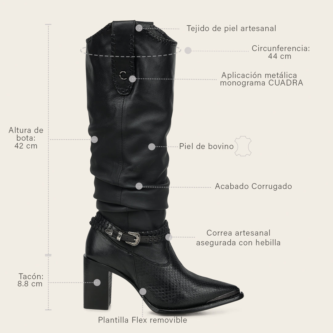 Bota Vaquera en piel genuina de pitón para dama