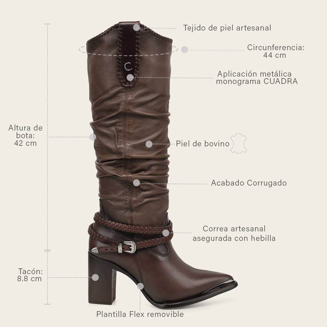 Bota Vaquera en piel genuina de bovino para dama