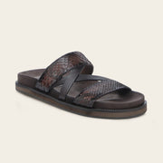 Sandalia en piel genuina de pitón para caballero Sandalia 