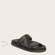 Sandalia en piel genuina de pitón para caballero Sandalia 