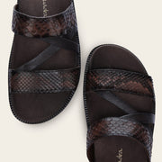 Sandalia en piel genuina de pitón para caballero Sandalia 