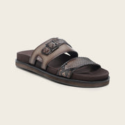 Sandalia en piel genuina de pitón para caballero