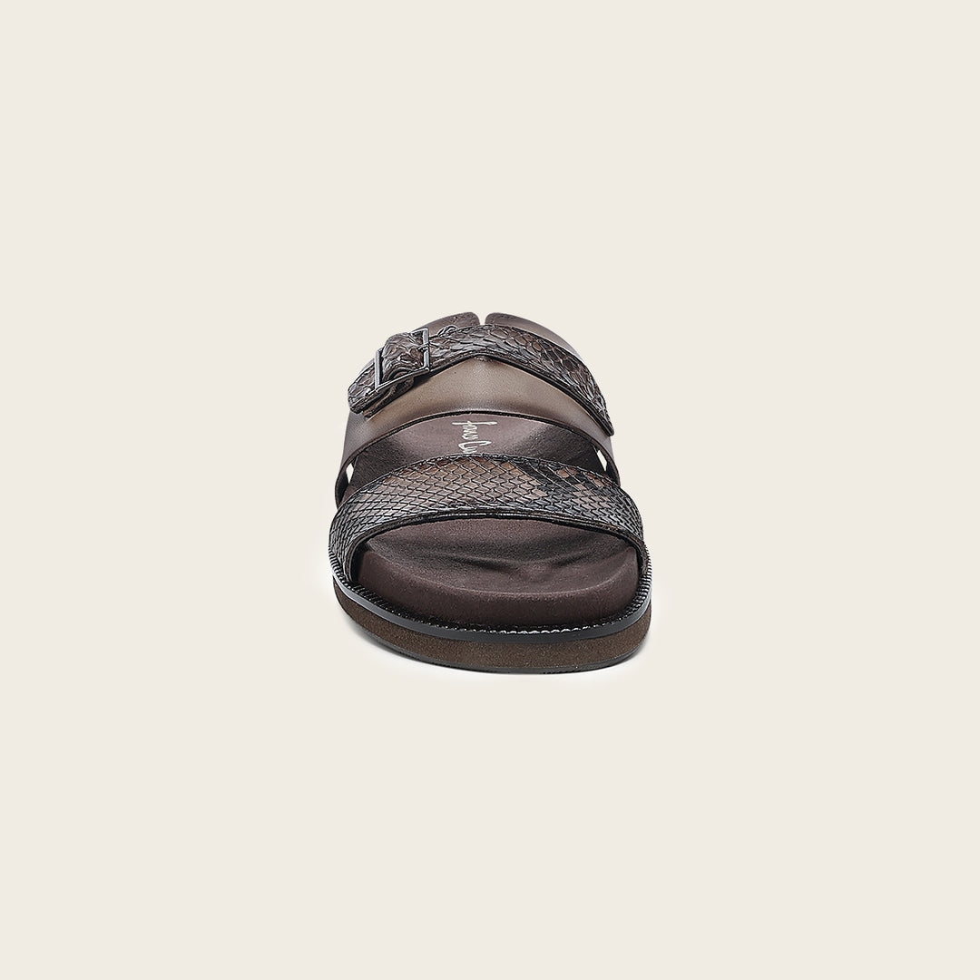 Sandalia en piel genuina de pitón para caballero