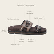 Sandalia en piel genuina de pitón para caballero