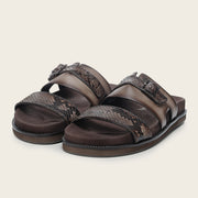 Sandalia en piel genuina de pitón para caballero