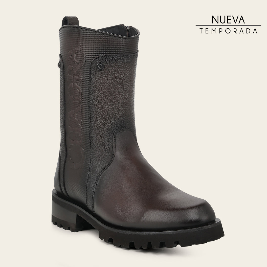 Bota urbana en piel genuina de bovino para caballero