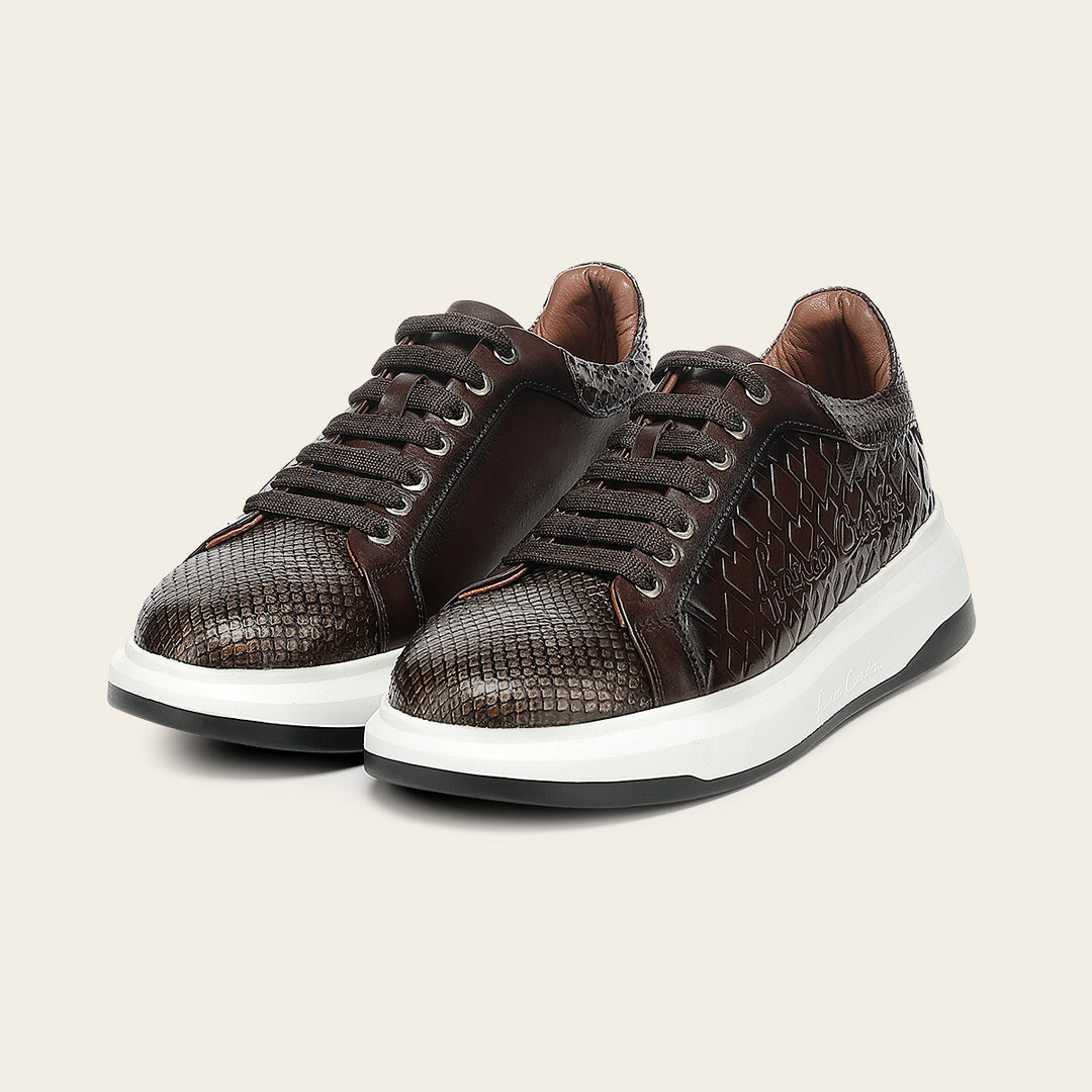 Tenis en piel genuina de pitón para dama