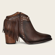 Botín con flecos en piel genuina Botas y Botines 