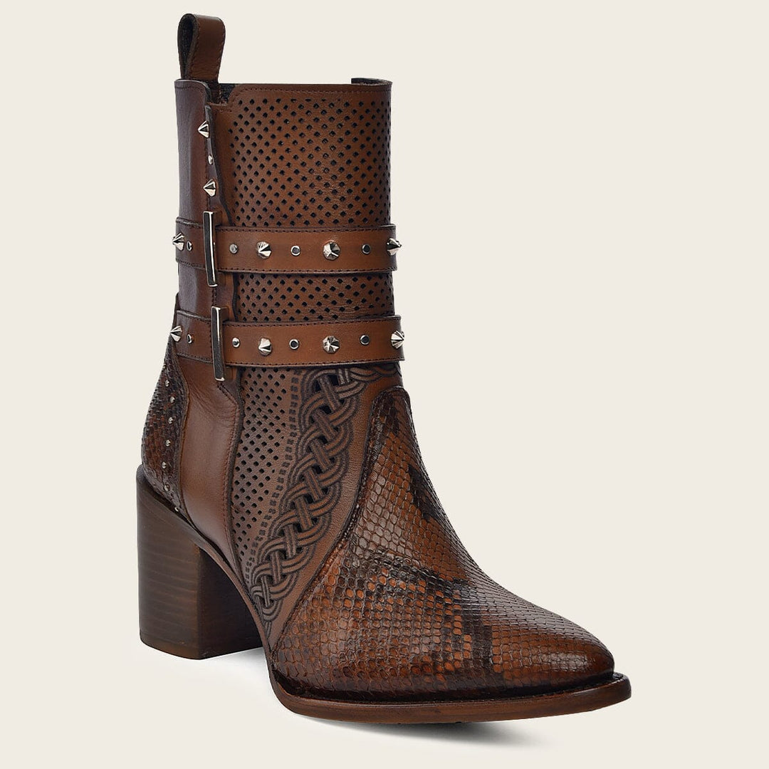 Botín casual en piel genuina de pitón para dama – Cuadra México