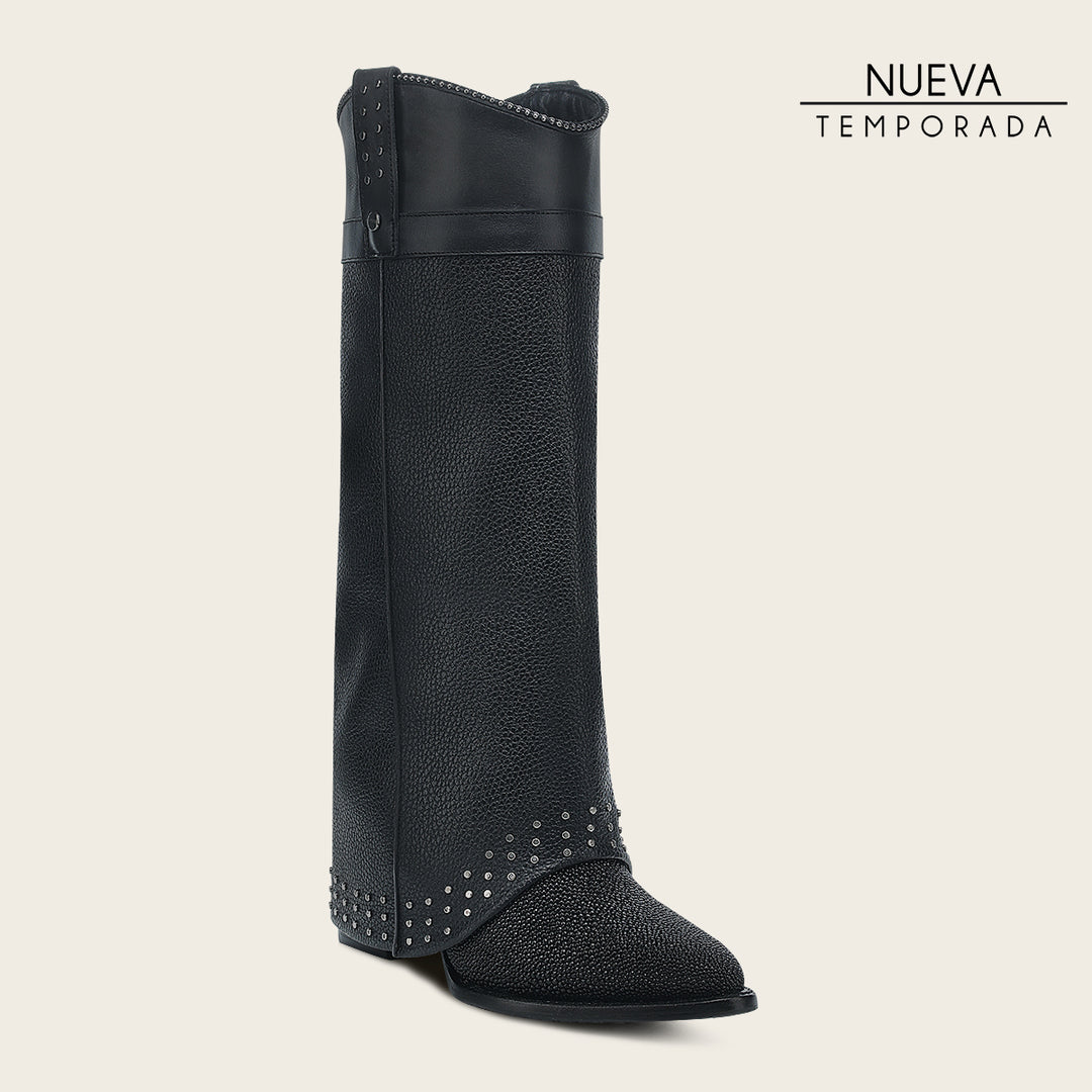 Botas Mantarraya Bota casual en piel genuina de mantarraya para dama – Cuadra México
