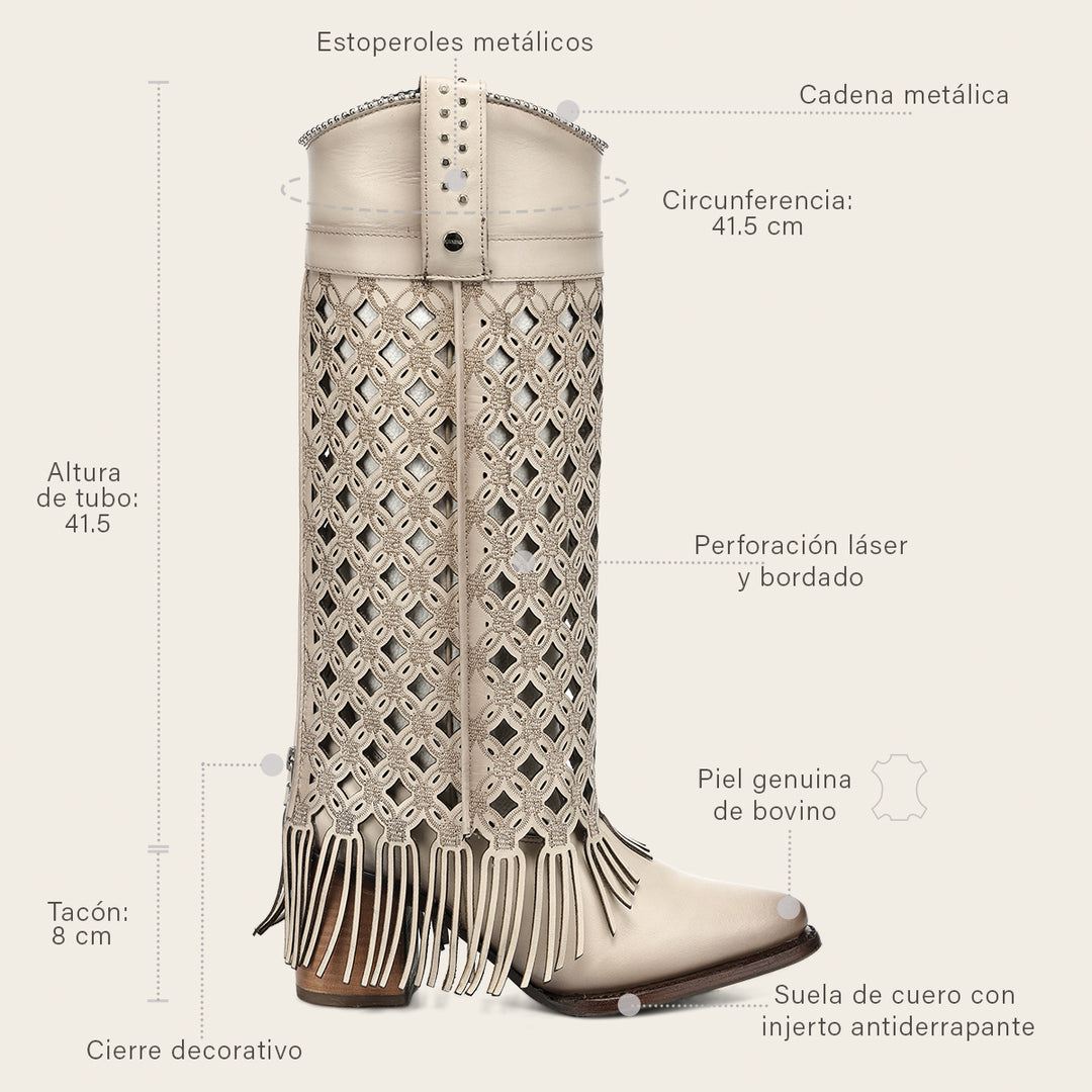 Bota casual en piel genuina para dama