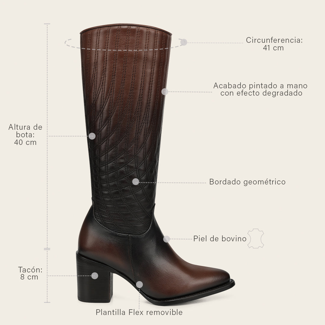 Bota Casual en piel genuina bovino para dama