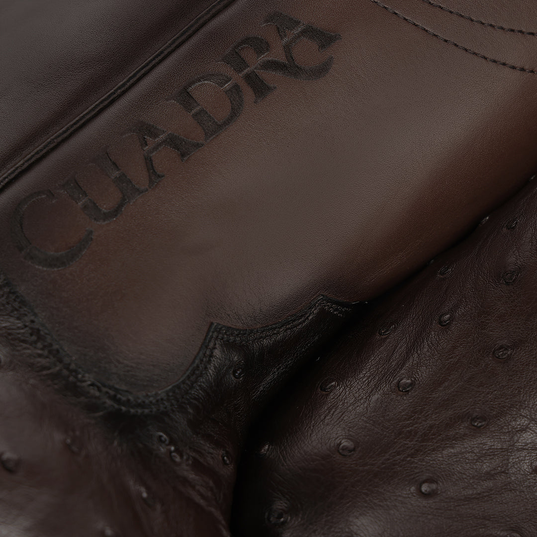 Bota roper en piel genuina de avestruz para caballero