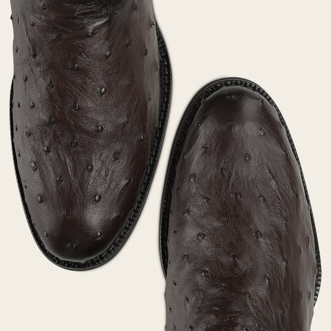 Bota roper en piel genuina de avestruz para caballero