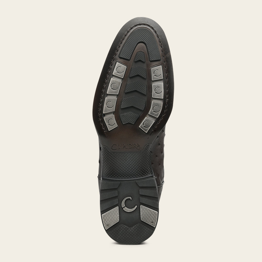 Bota roper en piel genuina de avestruz para caballero