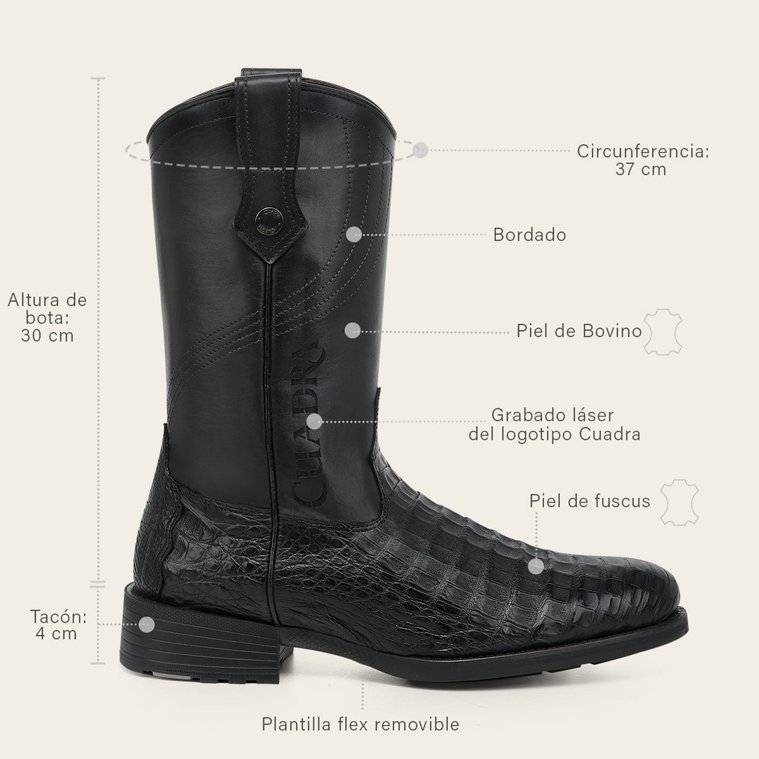 Bota roper en piel genuina de fuscus para caballero