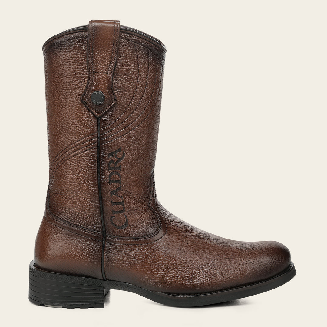 Bota roper en piel genuina de venado para caballero