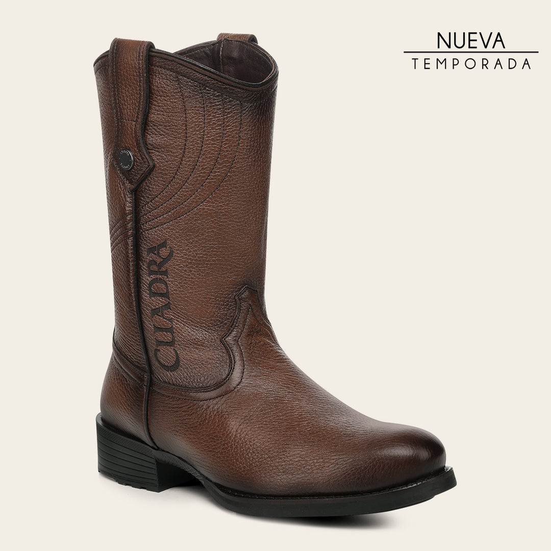 Bota roper en piel genuina de venado para caballero